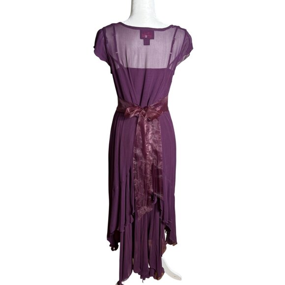 Vtg April Cornell Dress Plum Maxi Dark Feminine Whimsygoth Goth Sheer Women XS-S - Picture 1 of 16